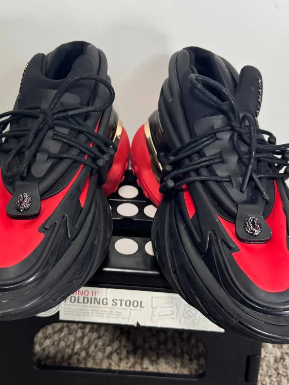 Balmain Unicorn Sneakers Black Red Gold EU 43 | Luxury Statement Runner